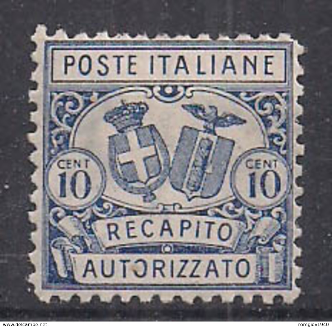 REGNO D'ITALIA  1928 RECAPITO AUTORIZZATO RE VITTORIO EMANUELE III SASS. 1 MLH  VF  (DENTELLATO 11) - Altri & Non Classificati