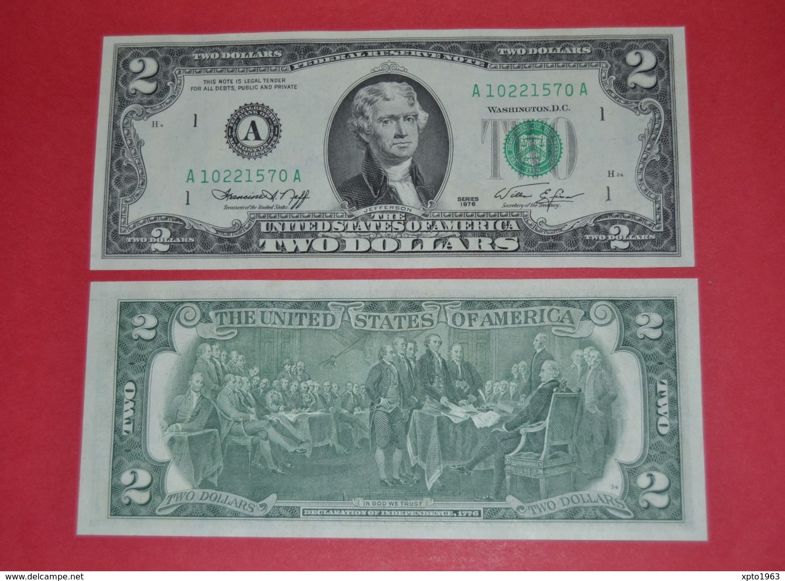 USA $2 Dollar Bill 1976 - (A)  BOSTON, Crisp, UNCIRCULATED - Bilglietti Della Riserva Federale (1928-...)