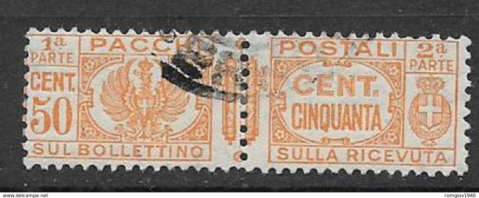 REGNO D'ITALIA 1927-32 PACCHI POSTALI VITTORIO EMANUELE III AQUILA SABAUDA SASS. 28 USATO VF - Pacchi Postali