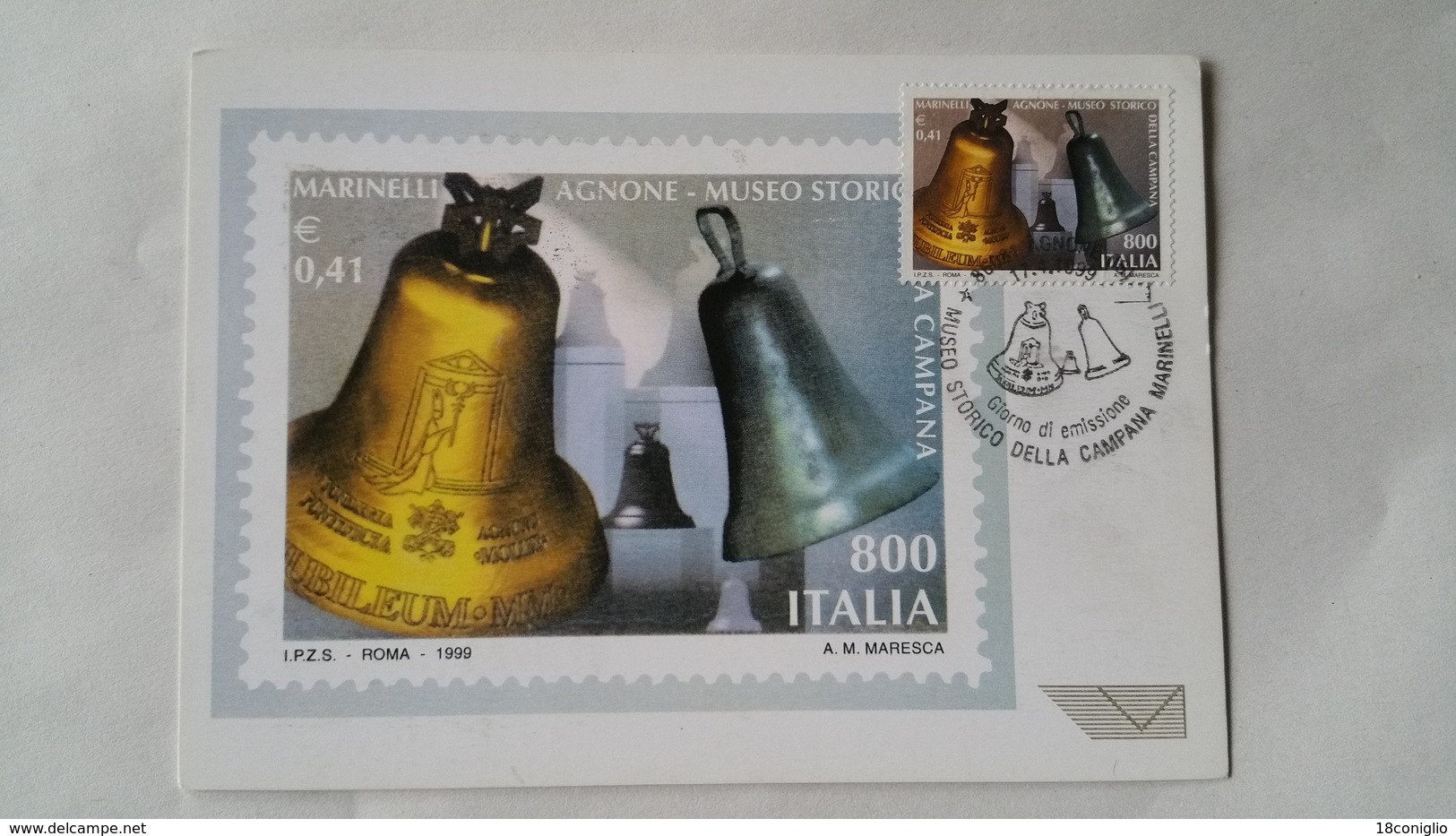 Italia Fdc Maximum Card 1999 Museo Storico Della Campana Marinelli. - Cartas Máxima