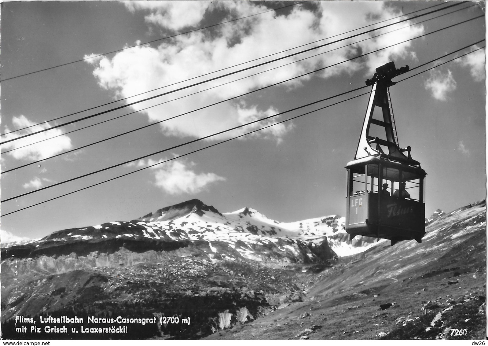 Flims (Flem) Luftseilbahn Daraus-Casonsgrat Mit Piz Grisch U. Laaxerstöckli - Téléférique - Laax