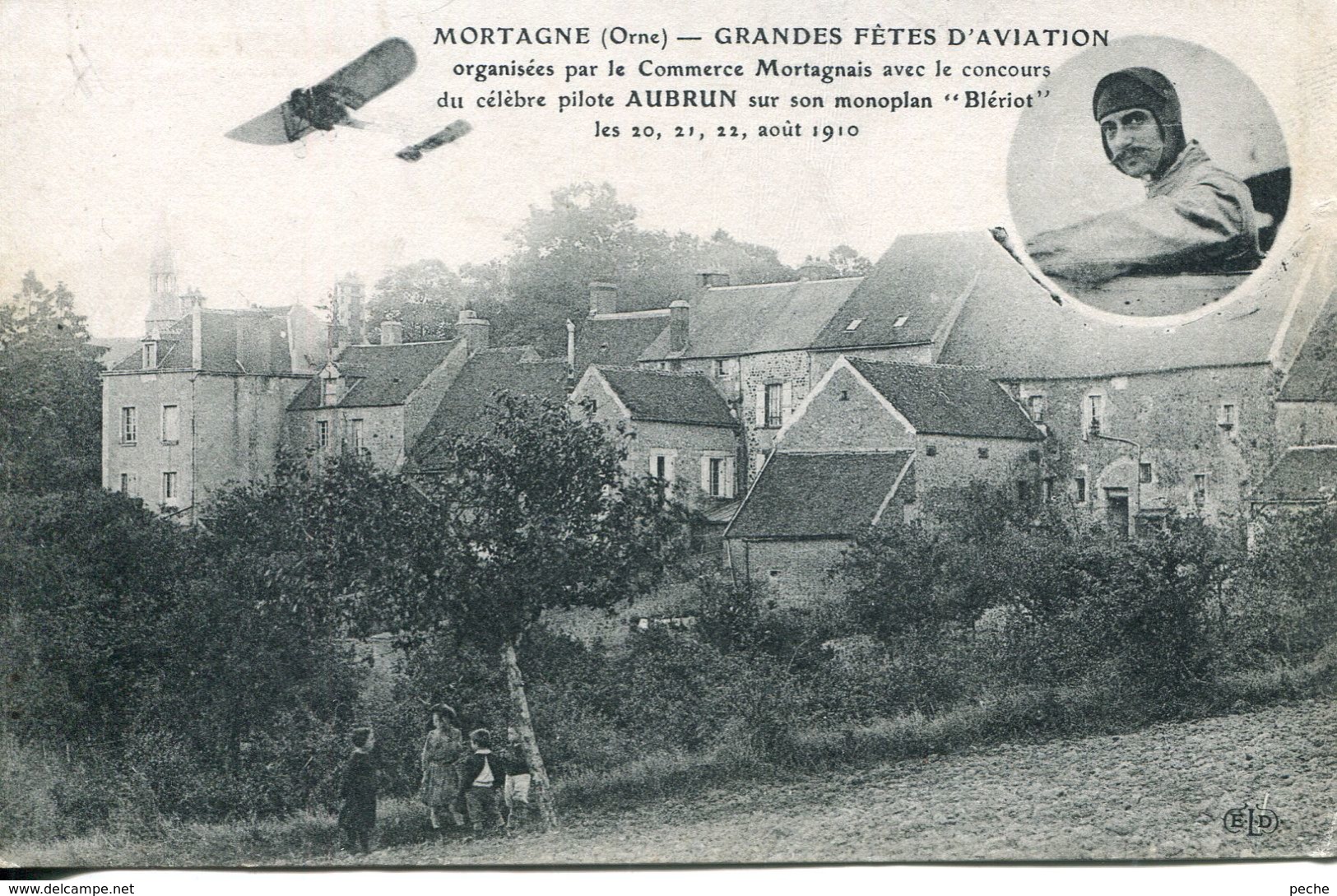 N°4664 T -cpa Mortagne -grandes Fêtes D'aviation- Pilote Aubrun- - Meetings