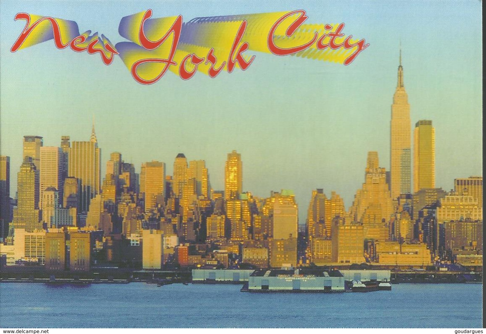 New York City - Gleaming West Side Skyline At Sunset. The Hudson River Waterfront Is In The Foreground. - Hudson River