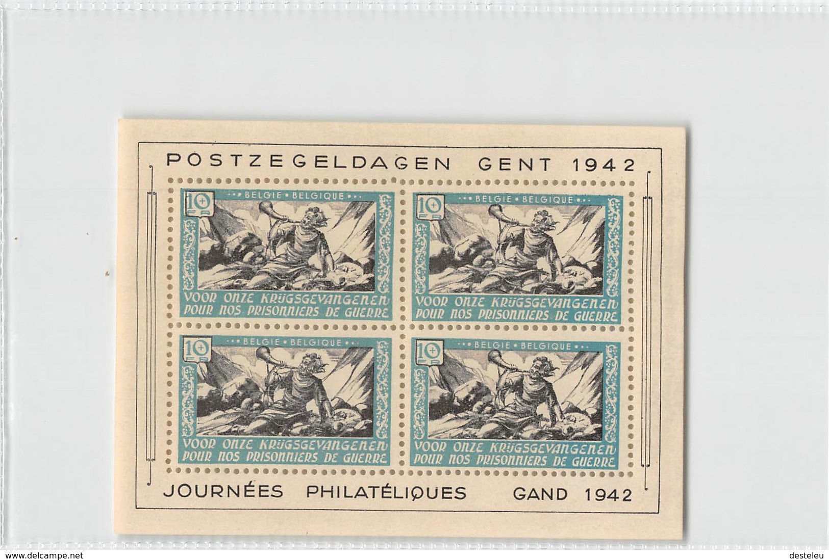 Belgium 1942 - Erinnophily - Postzegeldagen Gent - Series "Prisoners Of War" In Blocks - Ongebruikt
