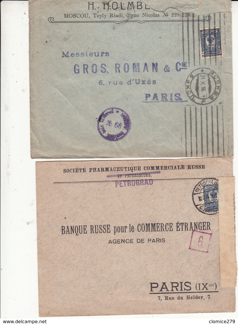 GUERRE 1914/18    8 enveloppes 1916   vers paris  France   scan  recto verso