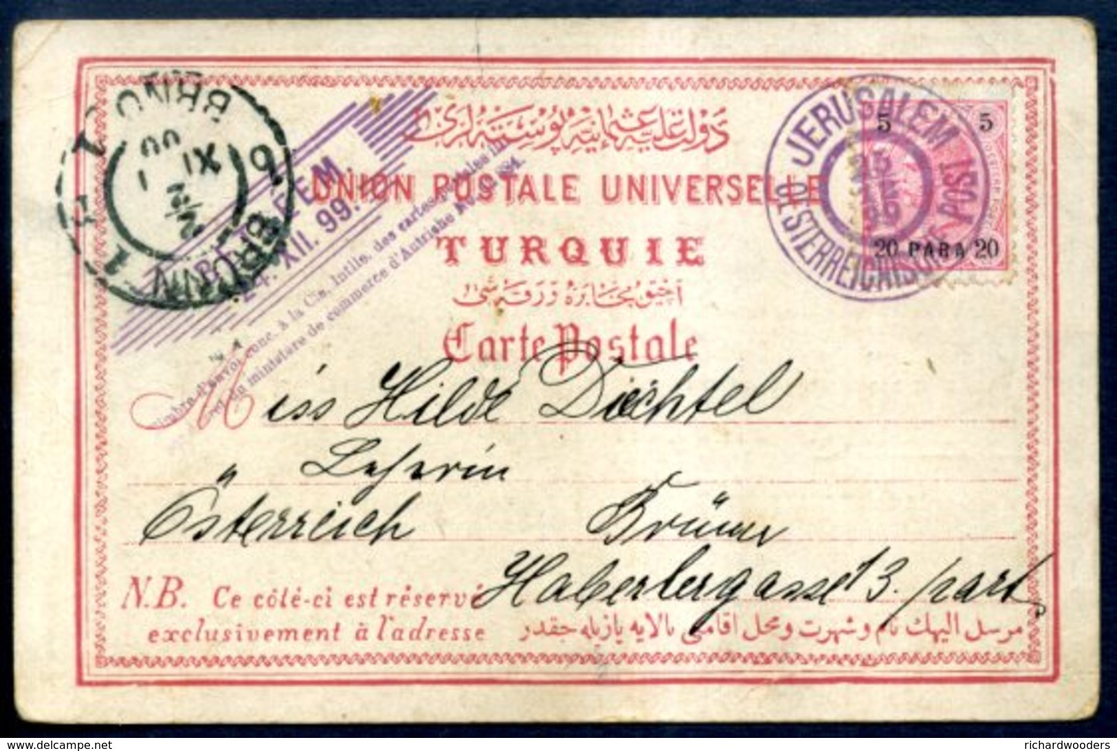 Austro-Hungarian POs In The Turkish Empire - Cartas & Documentos