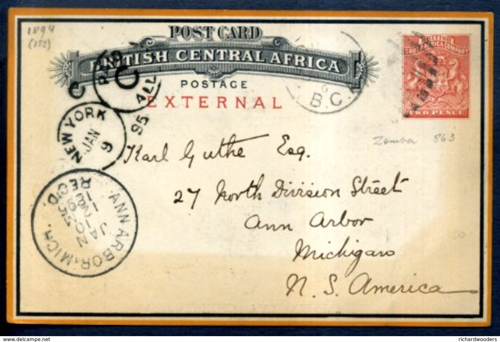 British South Africa Company (Rhodesia 1890-1917) - Lettres & Documents
