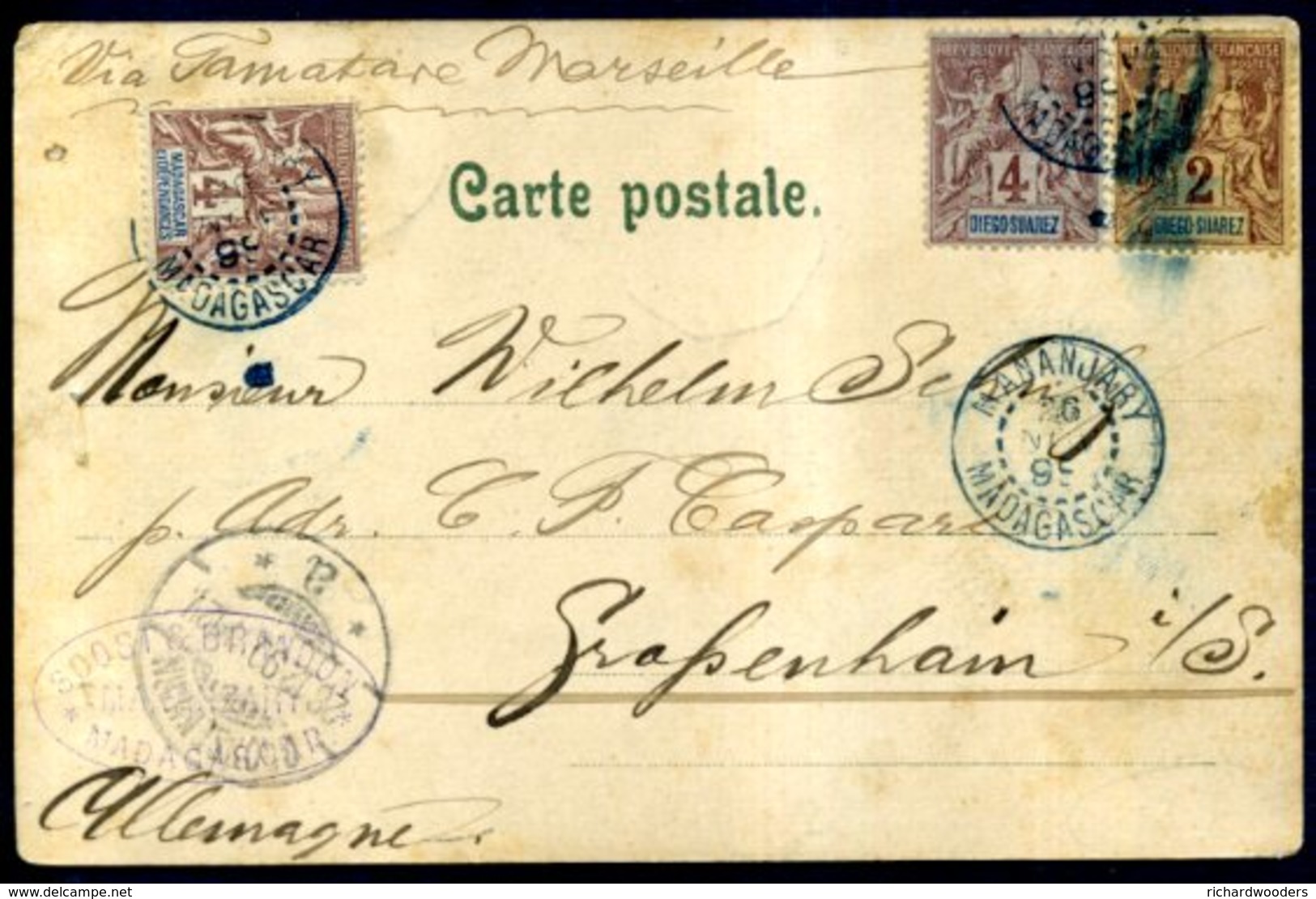 Madagascar, French POs In Madagascard & Depencencies 1889-96) - Lettres & Documents