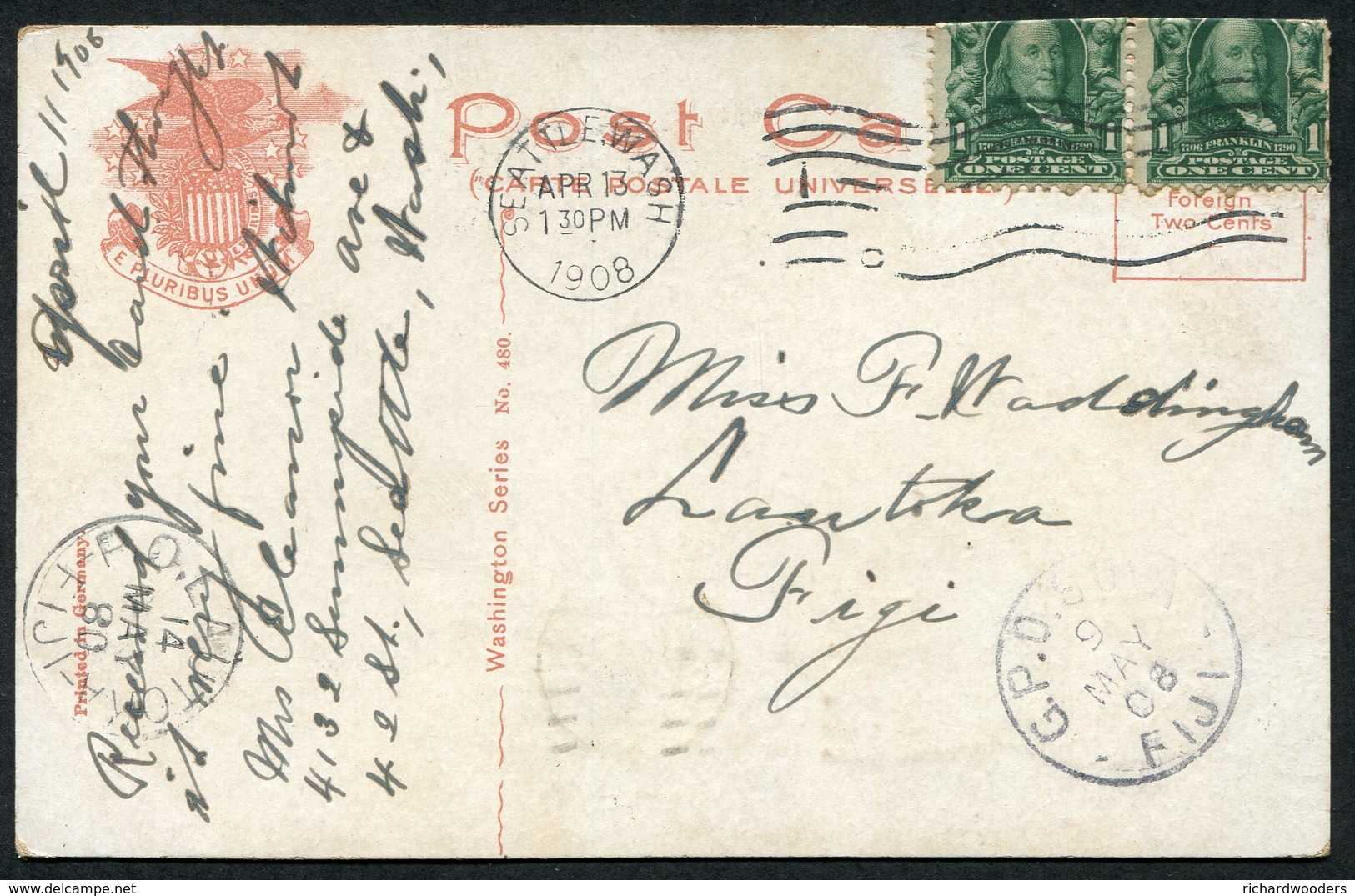 United States Of America - Covers - 1901 -1930 - Brieven En Documenten