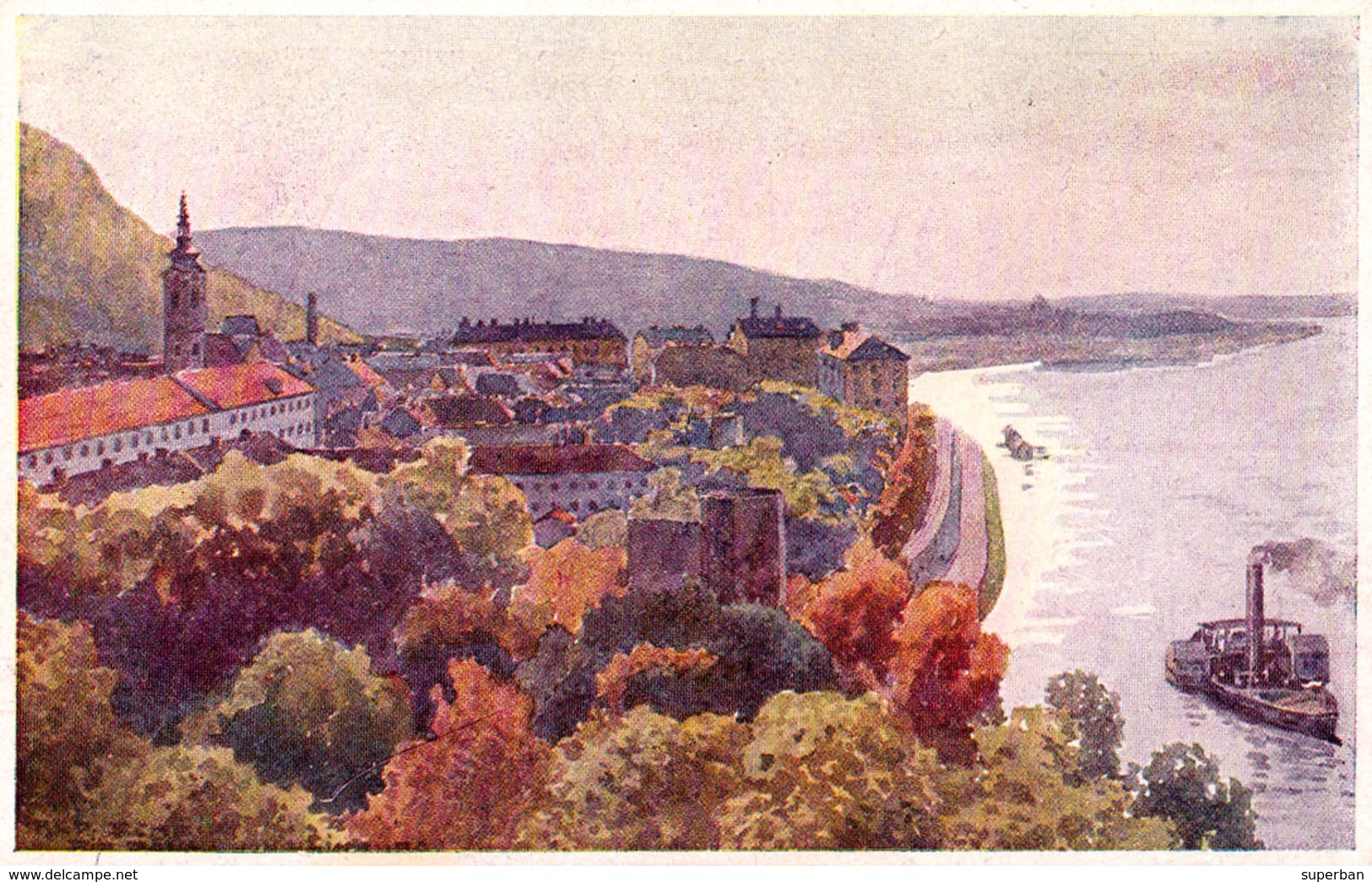 ERSTE K. K. DONAU-DAMPFSCHIFFAHRTS-GESELLSCHAFT / D.D.S.G. - SHIP On DANUBE At HAINBURG ~ 1910 (ae151) - Hainburg