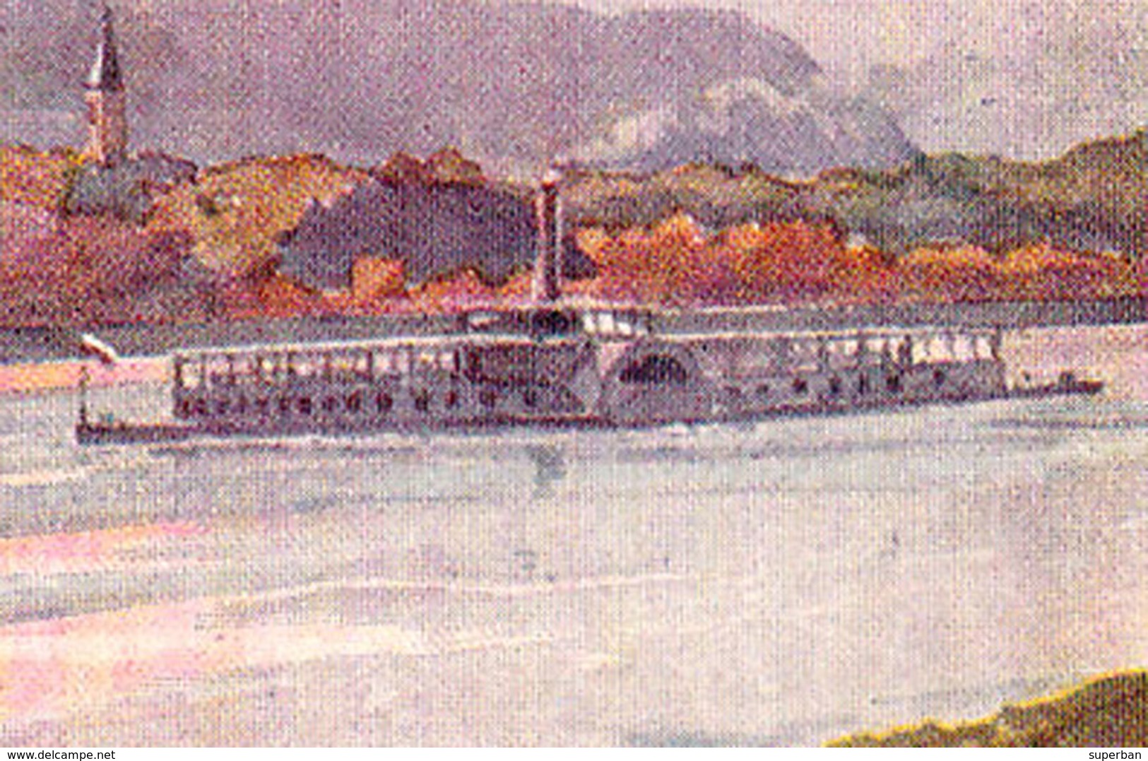 ERSTE K. K. DONAU-DAMPFSCHIFFAHRTS-GESELLSCHAFT / D.D.S.G. - PASSENGER SHIP On DANUBE At KLOSTERNEUBURG ~ 1910 (ae153) - Klosterneuburg