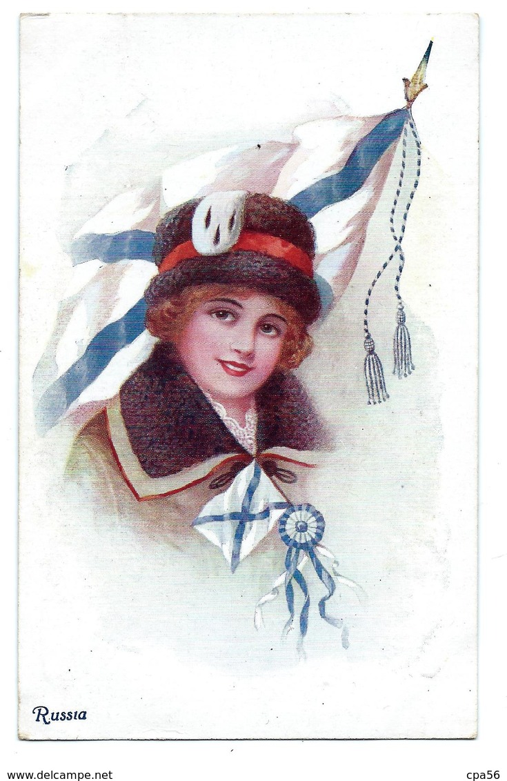 WAR 14/18 - PATRIOTIC Old Postcard A. Vivian Mansell N°1021 Russian Nurse RUSSE Russia Russie - Russie