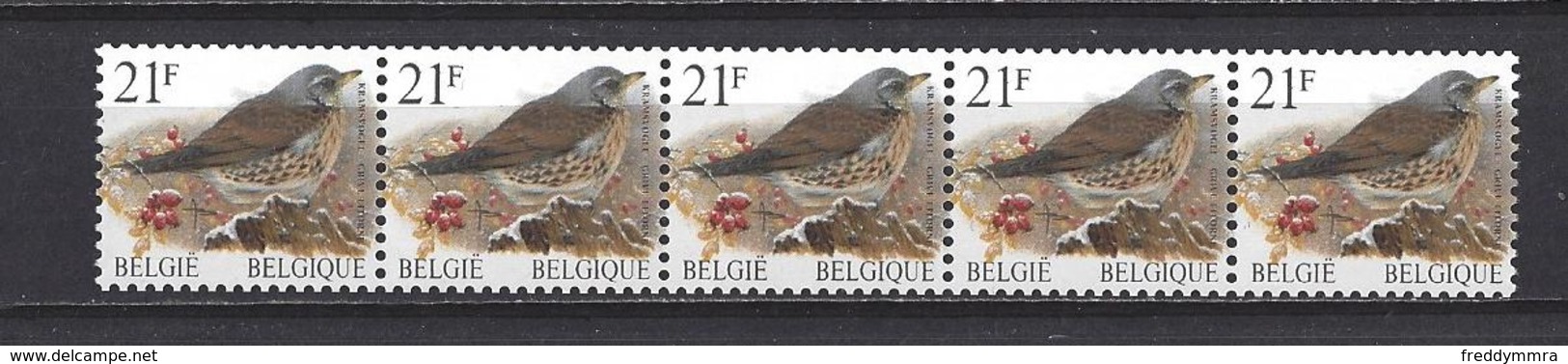 Belgique: R89 ** Avec N° -00100 - 5 Chiffres - Coil Stamps