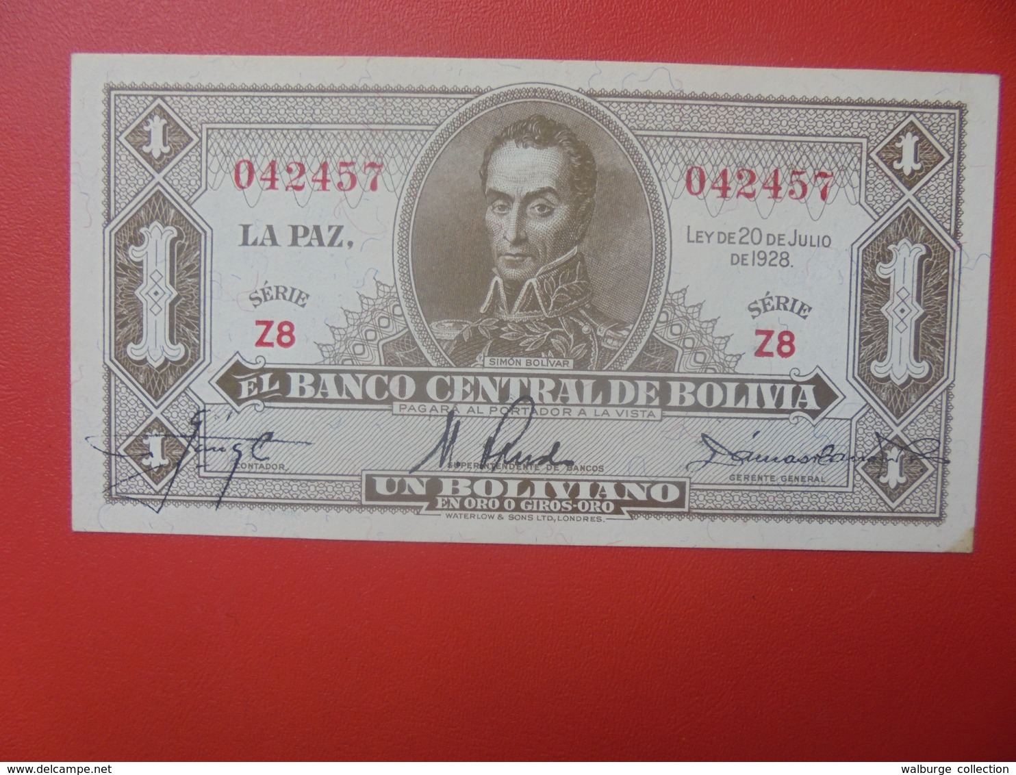 BOLIVIE 1 BOLIVIANO 1928 PEU CIRCULER (B.11) - Bolivia