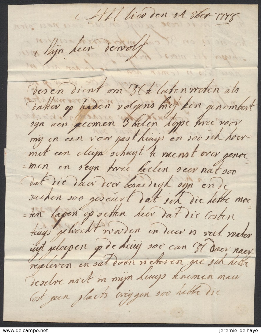 Précurseur - LAC Datée Le 21/10/1778 (lieu à Déterminer) + Port "2" Et A Dans Un Cercle Rouge > Aelst - 1794-1814 (Periodo Frances)