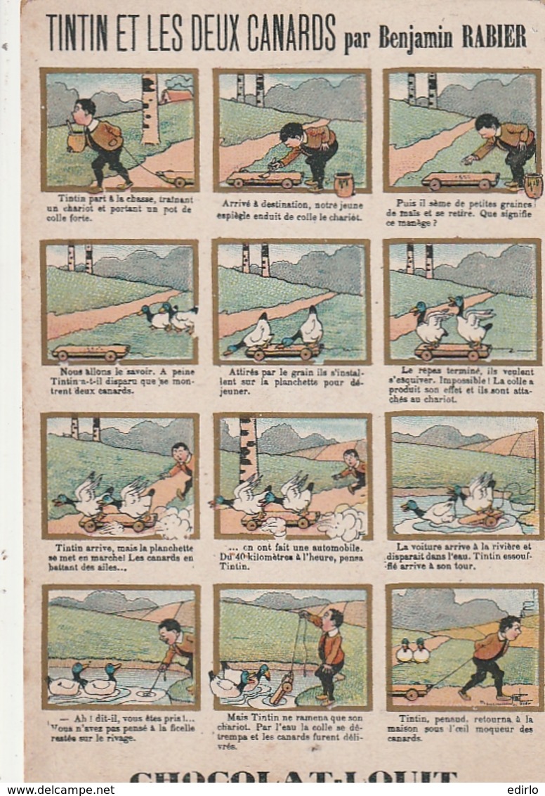 *** Illustrateur *** Les Trois Canards Par Benjamin RABIER- Pub Chocolat LOUIT Timbrée TB(petit Manque De Fraîcheur) - Rabier, B.