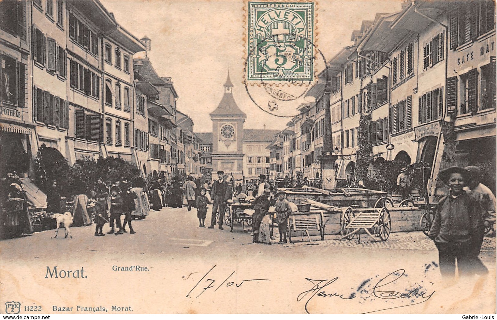 Morat Grand'Rue - Rare - 1905 - Ed Bazar Français Morat - Murten Grande - Murten