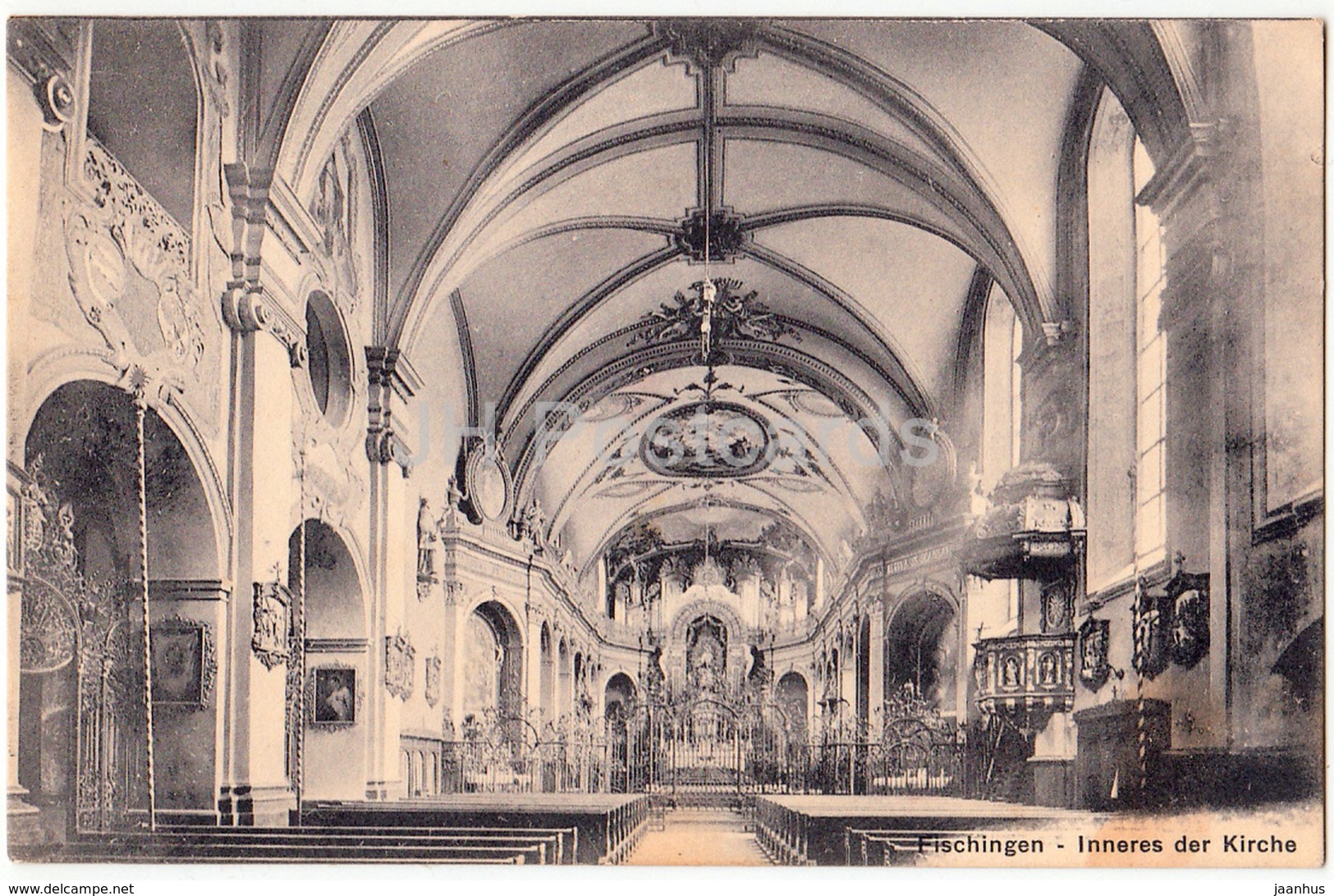 Fischingen - Inneres Der Kirche - Church - Switzerland - 1918 - Used - Fischingen