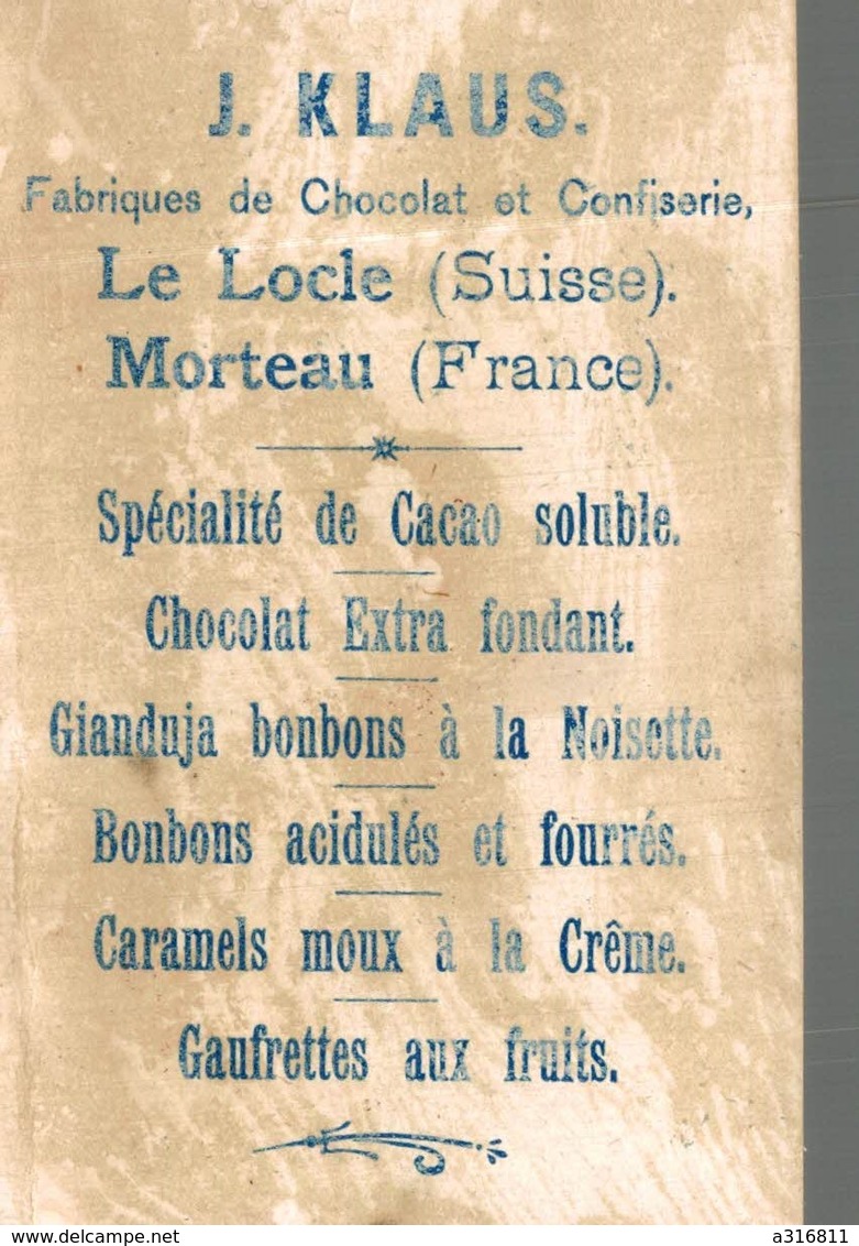 Chromo, Fabrique De Chocolat Et Confiserie, Cacao Soluble Klaus, (Suisse) - Other & Unclassified