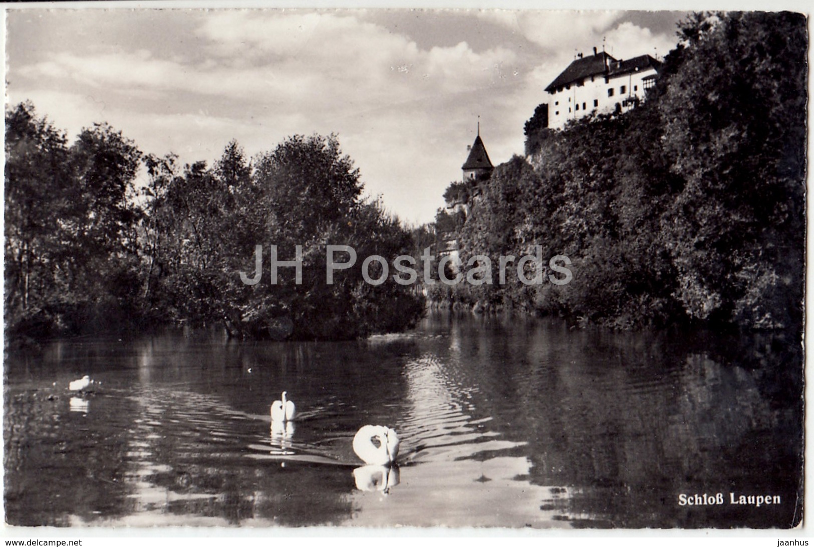 Schloss Laupen - Castle - Birds - Swan - 03260 - Switzerland - Old Postcard - 1965 - Used - Laupen