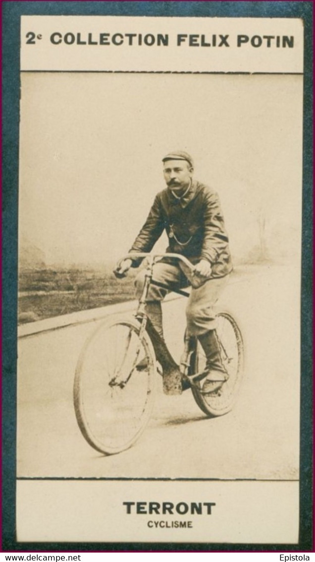 ► Charles TERRONT Champion Cycliste Paris-Brest - Ier Vélo Sur Pneumatique Michelin -  Collection Photo Felix POTIN 1908 - Félix Potin