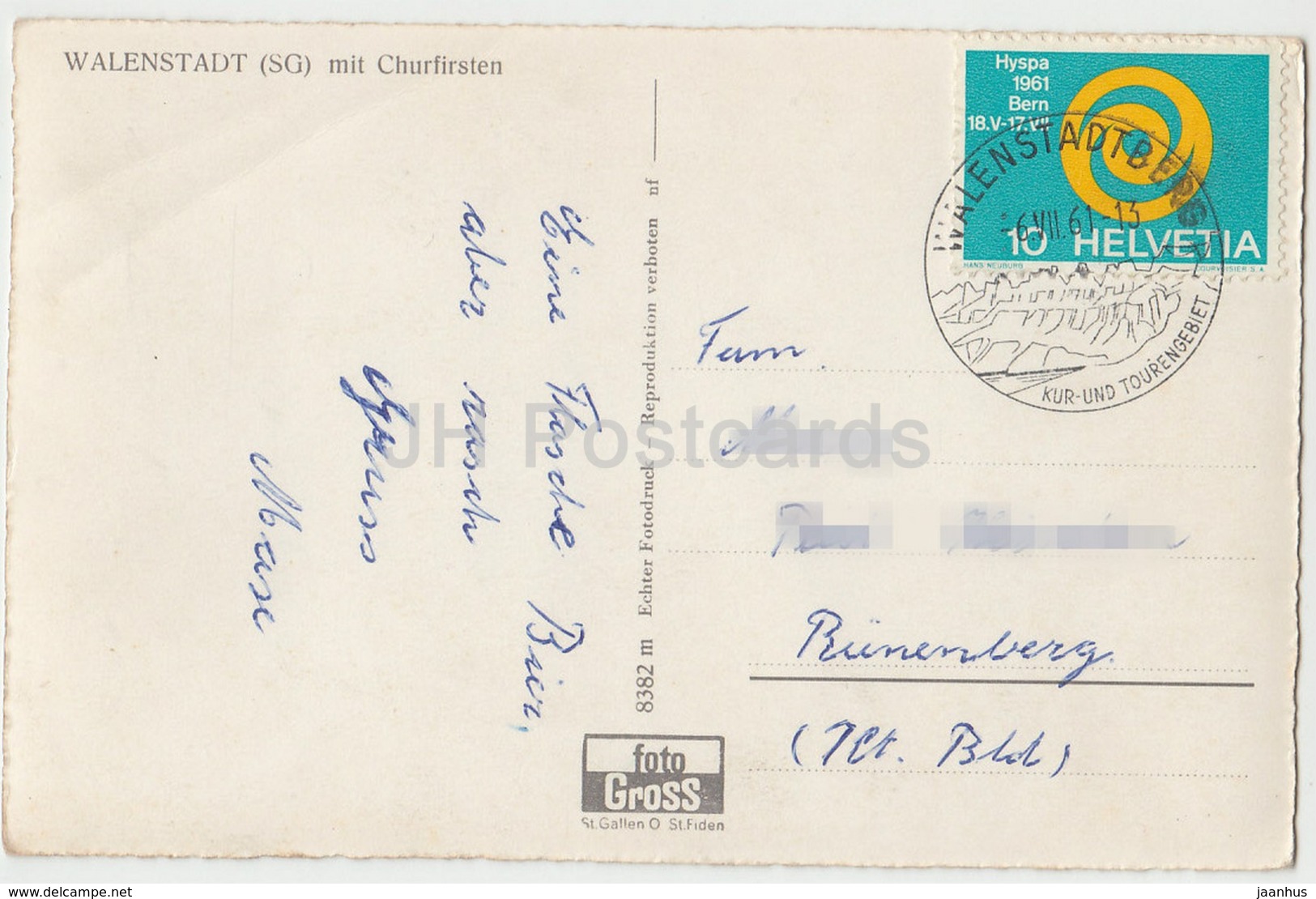 Walenstadt Mit Churfirsten - Switzerland - 1961 - Used - Walenstadt