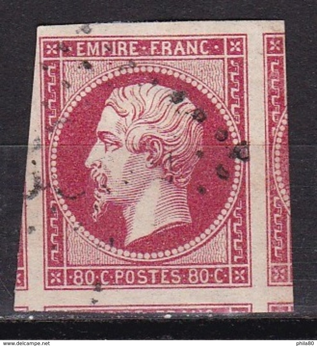 France N°17A (Napoleon 80 C. Carmin) + 5 Voisins - 1853-1860 Napoléon III