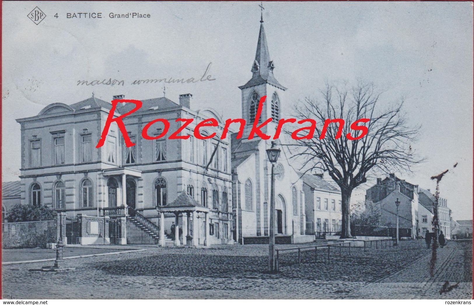 Battice Grand'Place Herve Liege CPA Rare Maison Communale Eglise Detruite WWI (En Très Bon état) (In Zeer Goede Staat) - Herve