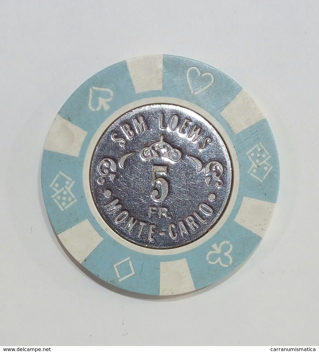 MONTE CARLO (MONACO) - Casinò SBM LOEWS - FICHA / TOKEN / FICHE 5 Francs - Casino