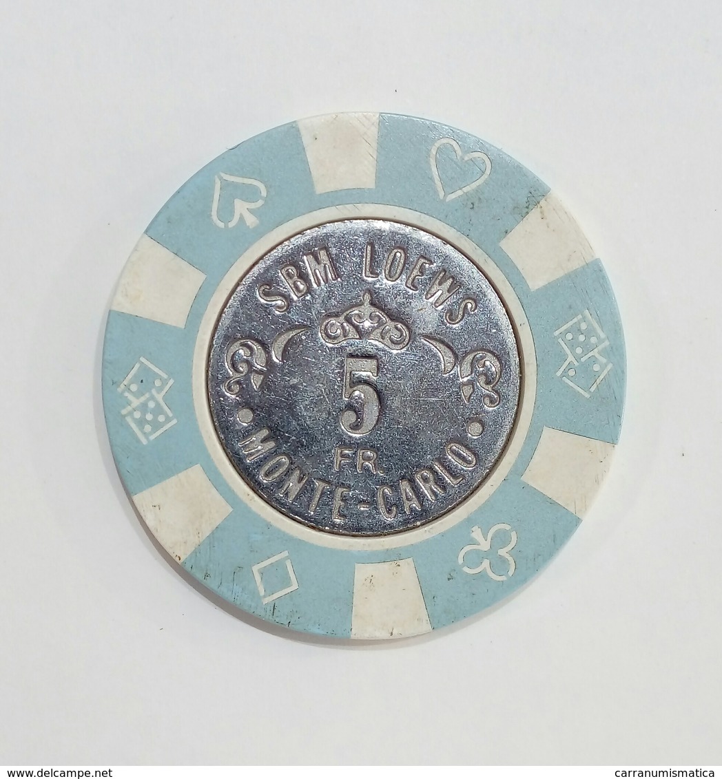 MONTE CARLO (MONACO) - Casinò SBM LOEWS - FICHA / TOKEN / FICHE 5 Francs - Casino