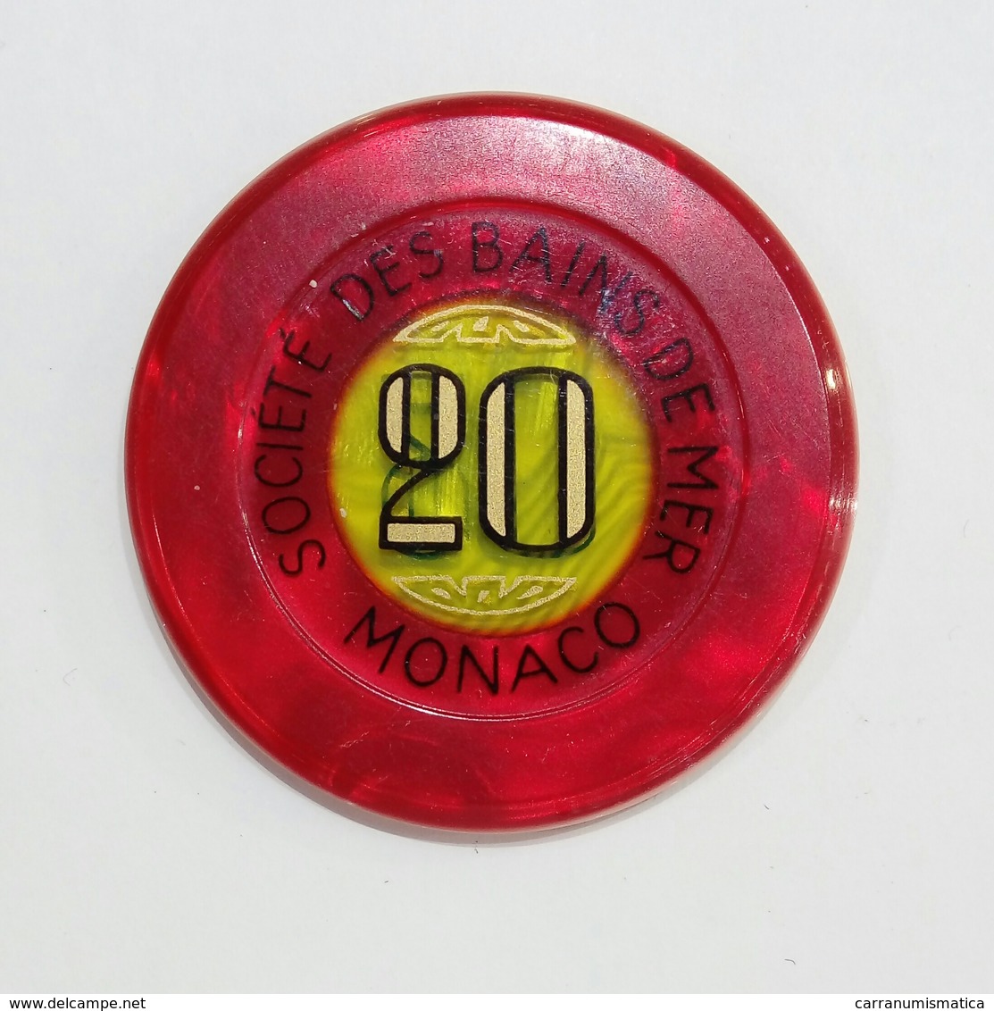 MONACO - SOC.té Des BAINS De MER - CHIP / FICHE / TOKEN Da 20 - Casino
