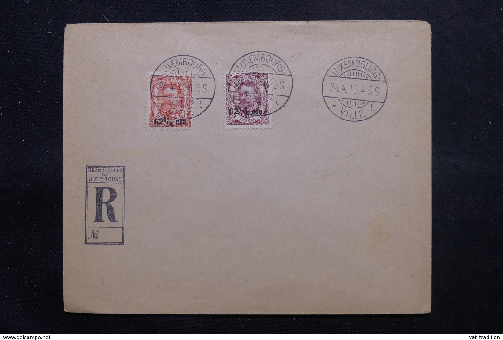 LUXEMBOURG - Affranchissement Plaisant Sur Enveloppe En Recommandé De Luxembourg En 1915, Non Circulé - L 54645 - 1906 Guillermo IV