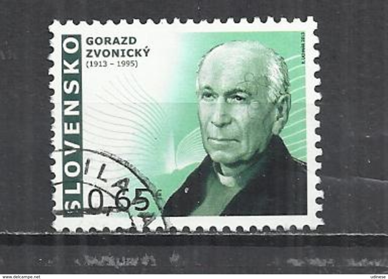 SLOVAKIA 2013 -  100th BIRTHDAY OF GORAZD ZVONICKY, POET AND WRITER  -  POSTALLY USED OBLITERE GESTEMPELT USADO - Gebraucht