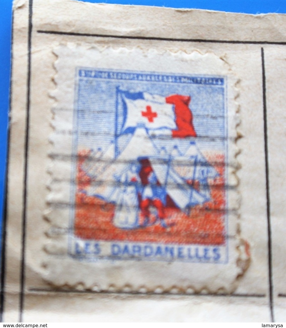 Croix Rouge MILITARIA GUERRE 14/18 WW1--3 Vignettes Erinnophilie,Timbre,stamp,Sticker-Aufkleber-Bollo-Viñeta,Medailónek - Red Cross