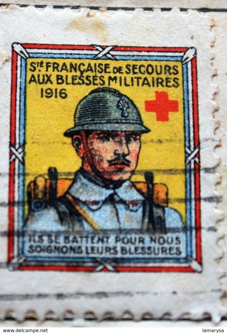 Croix Rouge MILITARIA GUERRE 14/18 WW1--3 Vignettes Erinnophilie,Timbre,stamp,Sticker-Aufkleber-Bollo-Viñeta,Medailónek - Rode Kruis