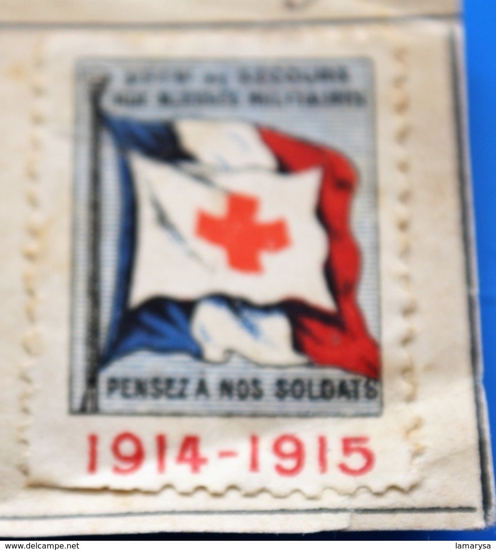 Croix Rouge MILITARIA GUERRE 14/18 WW1--3 Vignettes Erinnophilie,Timbre,stamp,Sticker-Aufkleber-Bollo-Viñeta,Medailónek - Croix Rouge