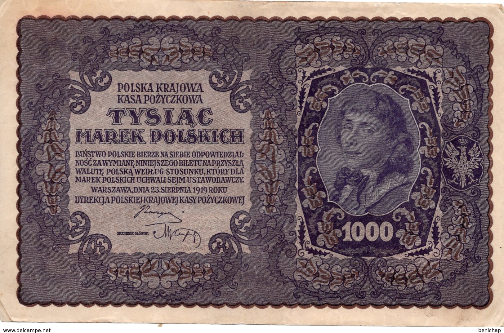 (R106) POLAND - POLSKA KRAJOWA - 1.000 MAREK - I SERJA B - Nr. 164852 - Pologne