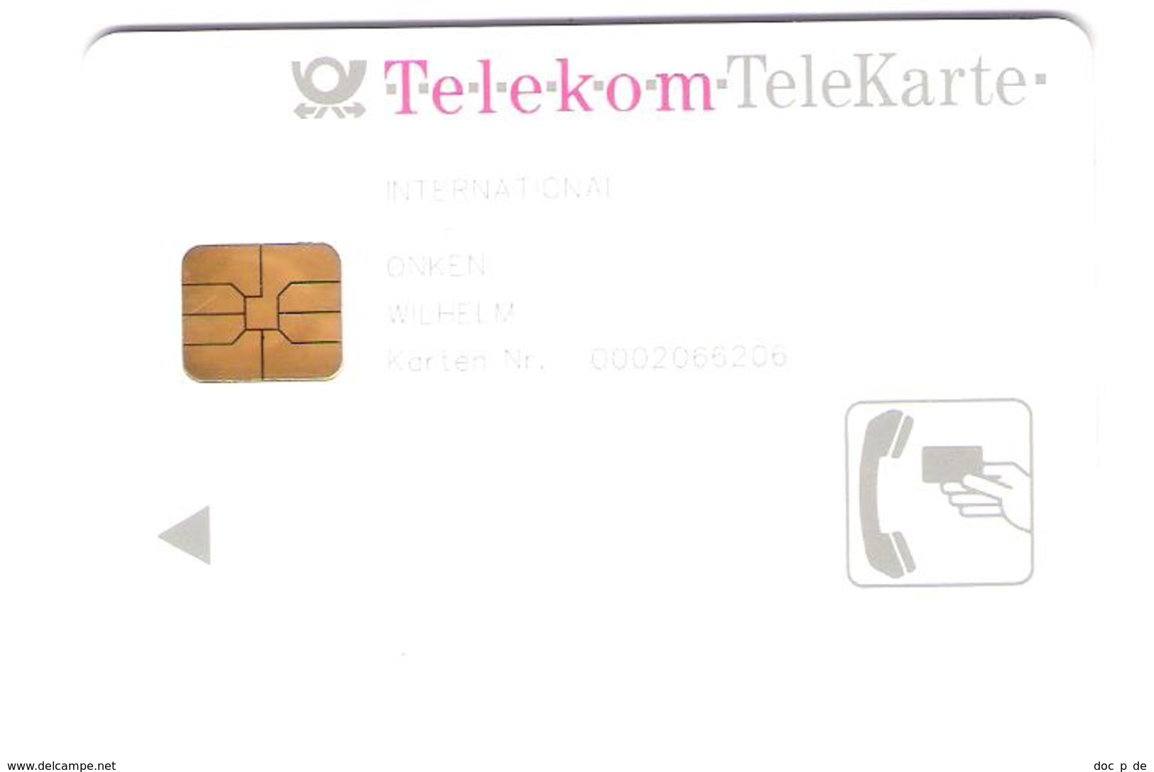 Germany - Old Chip T-Card - Telekom TeleKarte International Mit Namen - Rare Card - T-Pay Micro-Money