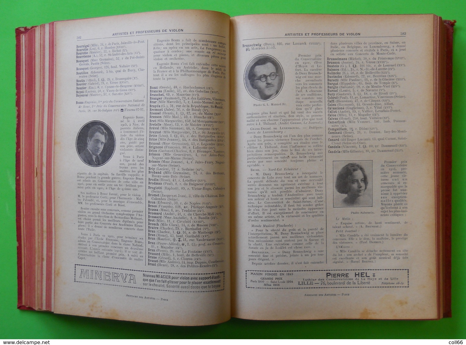 1926 Annuaire des Artistes couverture carton 1477 pages éditeur Office Général de la Musique Paris 2.709 kg 18.5x27cm