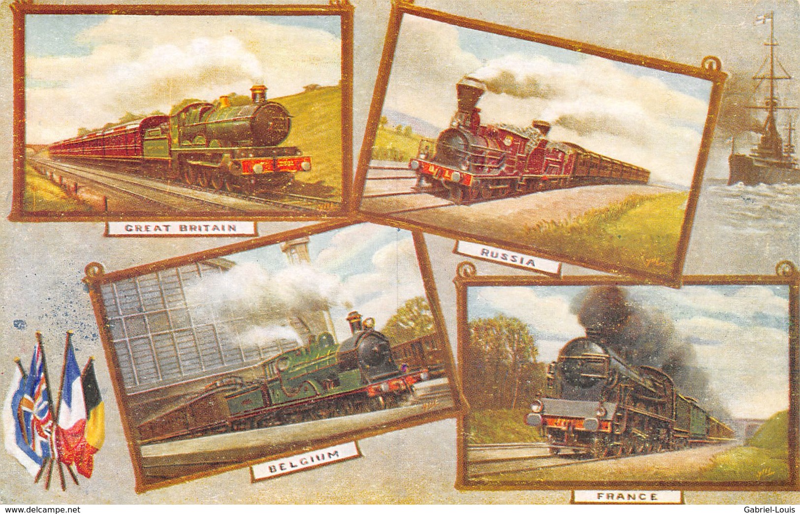 Belgian, British, French Aus Russian Trains 1914 - Locomotives - Trains