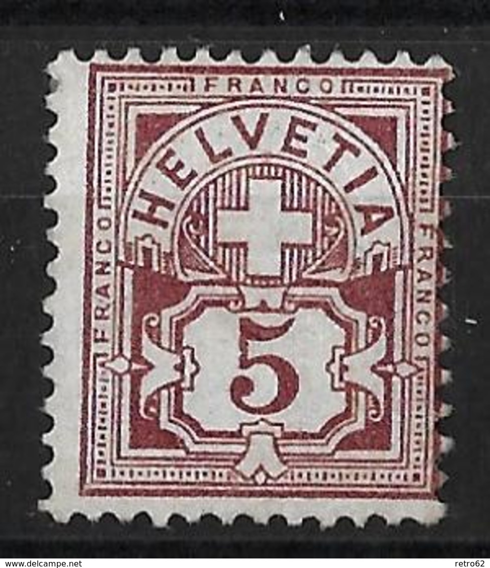 1882 - 1889 ZIFFERMUSTER → Faserpapier Kontrollzeichen Form A     ►SBK-60A** / CHF 300.-◄ - Unused Stamps