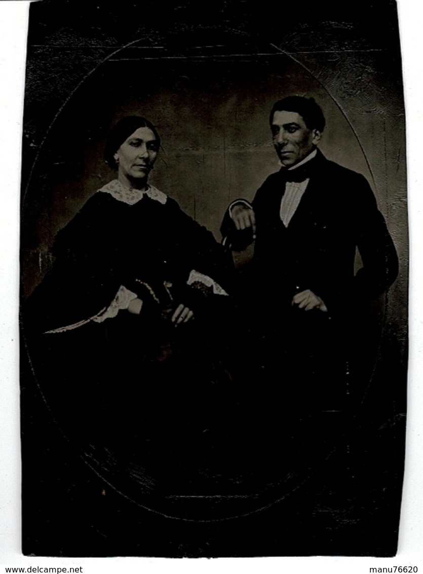 PHOTO  COUPLE, Belle Photo Sur Matière Noire ?- Studio D'art EDG. PALLISSON - Anciennes (Av. 1900)