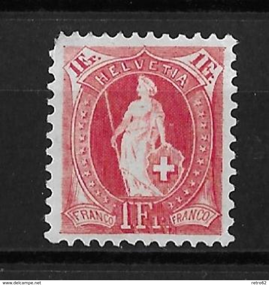 1899 - 1902 STEHENDE HELVETIA  →  (13 Zähne Senkrecht) Kontrollzeichen Form B  ►SBK-75D* / CHF 125.-◄ - Neufs