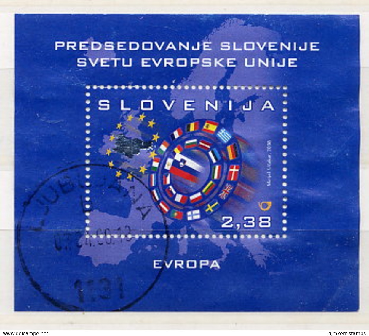 SLOVENIA 2008 Slovenia In The EU Block, Used.  Michel Block 36 - Slovénie