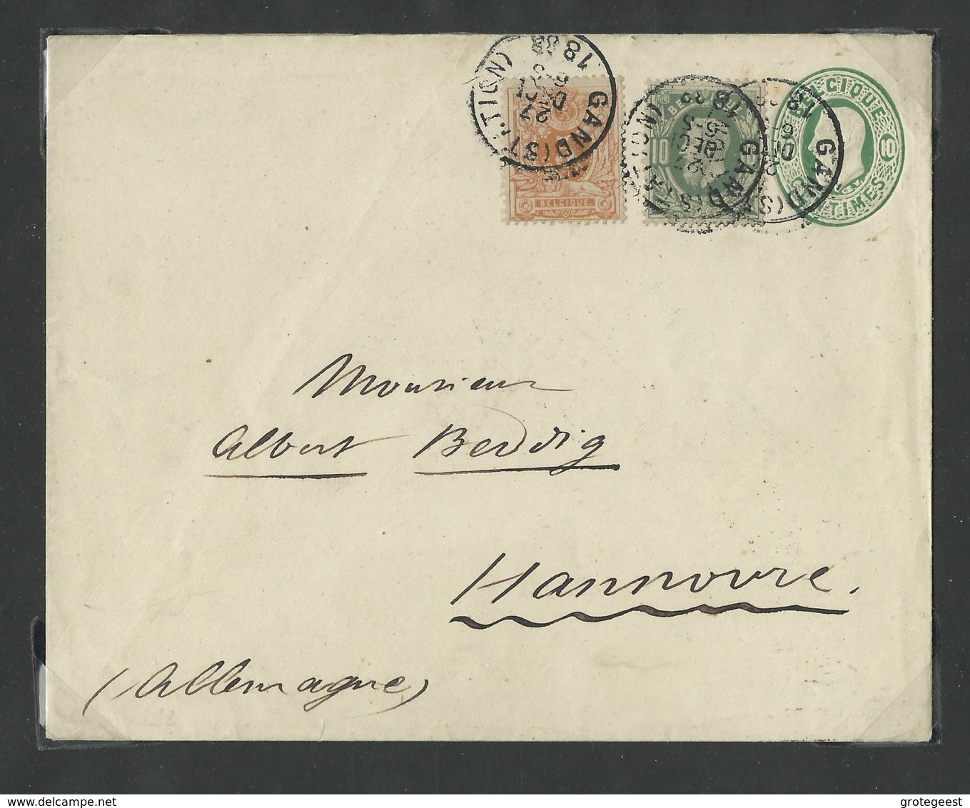 N°28-30 En Affr. Compl. Sur E.P. Enveloppe N°4 Obl; Sc GAND (STATION) Du 27 Déc. 1888 Vers Hannovre - W0669 - Covers