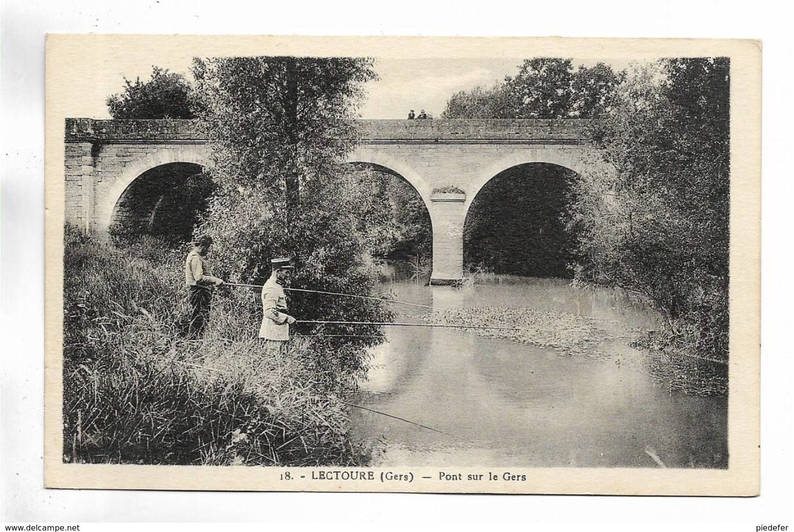 32 - LECTOURE ( Gers ) - Pont Sur Le Gers - Pêcheurs - Lectoure