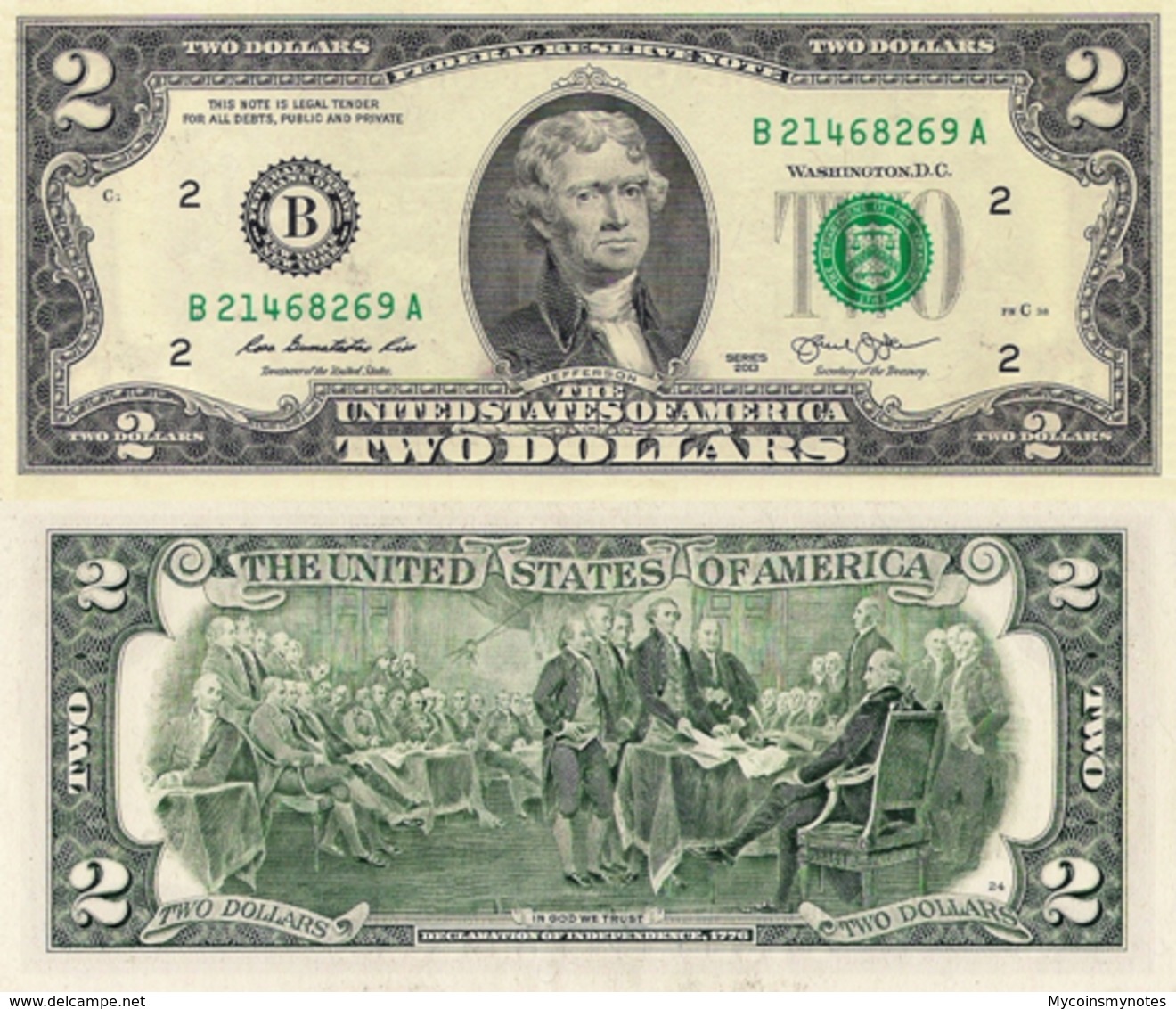 USA, 2 Dollars Commemorative, Federal Reserve Of New York (B), P538, 2013, UNC - Federal Reserve (1928-...)