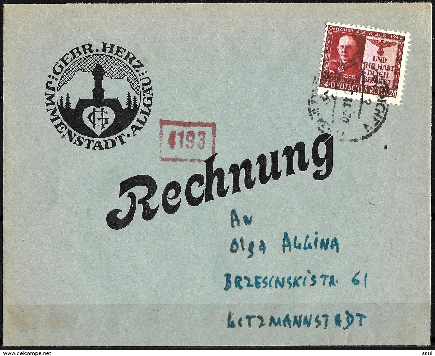 994 - GERMANY -REICH - 1944 - COVER - ASSUMED FORGERY - FAUX - FAKE - FALSE - FALSCH - Altri & Non Classificati