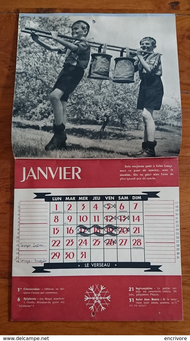 Calendrier 1940 SCOUTS DE FRANCE Illustré Par ROGER ADAM Photographies - Grand Format : 1921-40