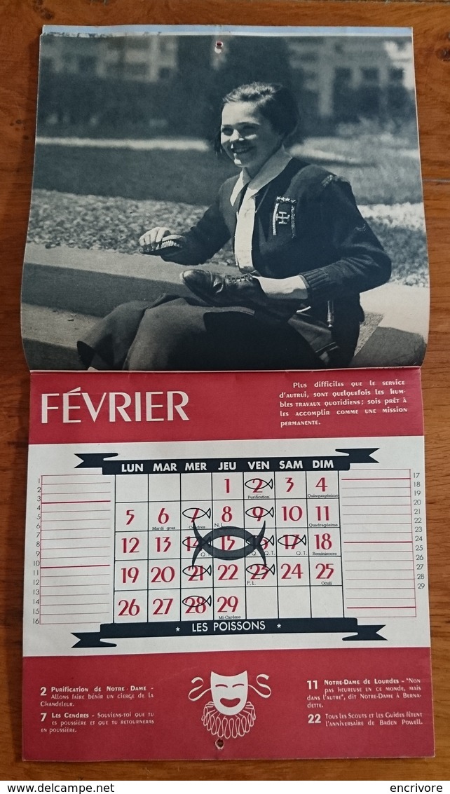 Calendrier 1940 SCOUTS DE FRANCE Illustré Par ROGER ADAM Photographies - Grand Format : 1921-40